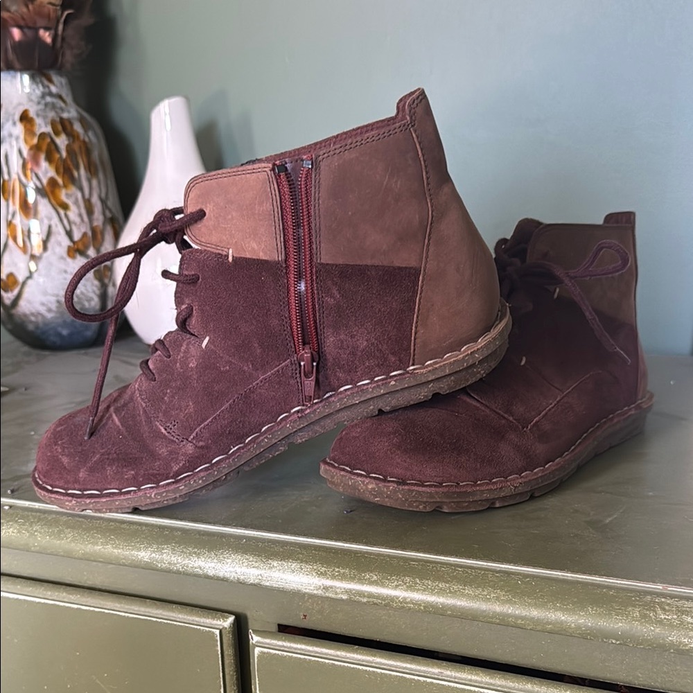 Purple Suede Ankle Boots